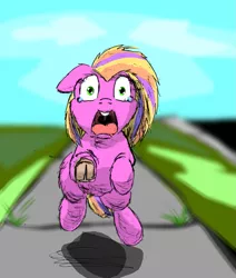 Size: 865x1022 | Tagged: artist:fluffsplosion, crying, derpibooru import, fluffy pony, fluffy pony original art, panic, running, safe, solo