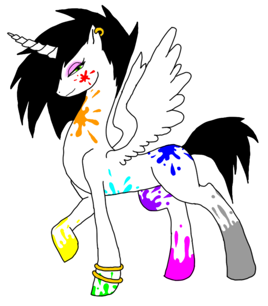 Size: 900x1029 | Tagged: alicorn oc, artist:amzythechangeling, derpibooru import, oc, paint, safe, solo, unofficial characters only