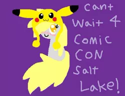 Size: 444x341 | Tagged: artist:lizfoxyartis, comic con, cosplay, derpibooru import, derpy hooves, pikachu, safe, solo