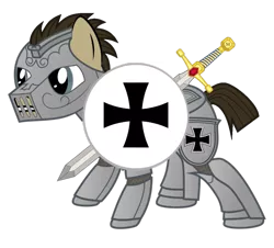 Size: 940x849 | Tagged: safe, artist:php50, derpibooru import, pony, armor, cross, maddyson, shield, sir, sire, solo, sword, teutonic knight