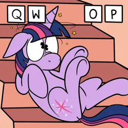 Size: 700x700 | Tagged: useless source url, safe, artist:karpet-shark, derpibooru import, twilight sparkle, pony, twily-daily, circling stars, derp, dizzy, it keeps happening, qwop, silly, silly pony, solo, tumblr, twilight vs walking