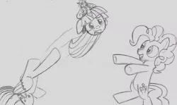 Size: 1157x690 | Tagged: safe, artist:airship-king, derpibooru import, pinkie pie, twilight sparkle, twilight sparkle (alicorn), alicorn, pony, big crown thingy, detachable head, disembodied head, female, headless, mare, modular, sketch