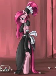 Size: 2012x2712 | Tagged: safe, artist:insanitylittlered, derpibooru import, pinkie pie, pony, bipedal, clothes, eye candy, solo