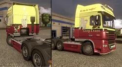 Size: 931x512 | Tagged: safe, artist:darkfoxx, derpibooru import, derpy hooves, pegasus, pony, daf, daf xf105, euro truck simulator 2, female, game screencap, mare, solo, truck, video game