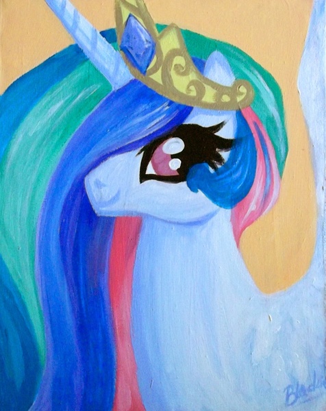 Size: 652x821 | Tagged: artist:madblackie, derpibooru import, princess celestia, safe, solo, traditional art