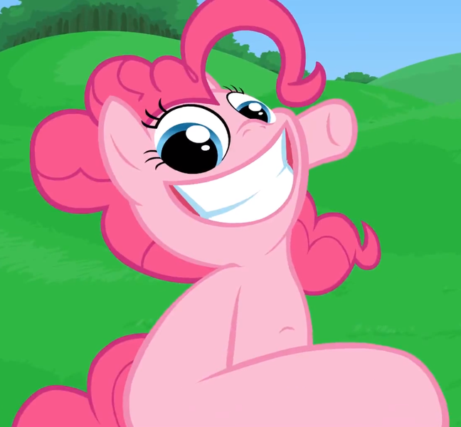 Size: 923x855 | Tagged: artist:misterdavey, derpibooru import, pinkie pie, safe, screencap, smile hd, smiling, solo, this is going to hurt