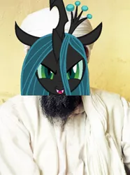 Size: 1567x2101 | Tagged: edit, osama bin laden, queen chrysalis, safe, why zyrax why