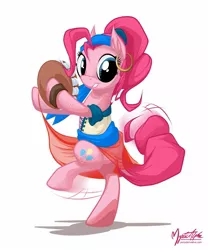 Size: 1246x1500 | Tagged: safe, artist:mysticalpha, derpibooru import, pinkie pie, pony, friendship is witchcraft, bipedal, cute, diapinkes, dock, gypsy pie, romani, solo