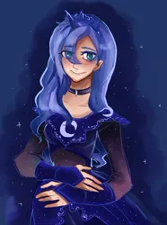 Size: 480x645 | Tagged: safe, artist:gan-91003, derpibooru import, princess luna, humanized, solo