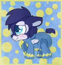 Size: 941x980 | Tagged: artist:cuddlehooves, clothes, cuddlehooves is trying to murder us, cute, derpibooru import, diaper, foal, footed sleeper, oc, pajamas, poofy diaper, safe, solo, unofficial characters only, wonderbolts uniform