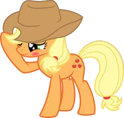 Size: 6216x5943 | Tagged: absurd resolution, applejack, artist:fureox, blushing, derpibooru import, safe, simple background, solo, transparent background, vector