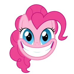 Size: 5000x5000 | Tagged: safe, artist:misterdavey, artist:zutheskunk traces, derpibooru import, pinkie pie, earth pony, pony, smile hd, absurd resolution, looking at you, simple background, smiling, solo, transparent background, uncanny valley, vector, vector trace