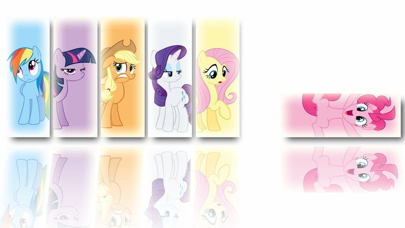 Size: 1920x1080 | Tagged: applejack, artist:ember-blitz, breaking the fourth wall, derpibooru import, fluttershy, mane six, pinkie pie, rainbow dash, rarity, reaction image, reflection, safe, twilight sparkle, vector, wallpaper