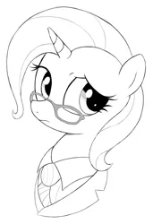 Size: 685x1003 | Tagged: safe, artist:kas92, derpibooru import, trixie, pony, unicorn, female, glasses, grayscale, mare, monochrome, portrait, solo