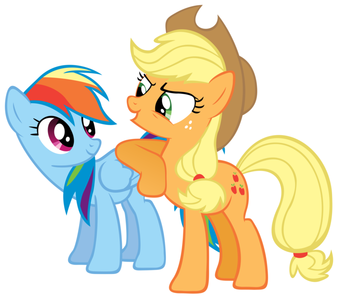 Size: 6000x5272 | Tagged: safe, artist:are-you-jealous, derpibooru import, applejack, rainbow dash, pony, fall weather friends, absurd resolution, simple background, transparent background, vector