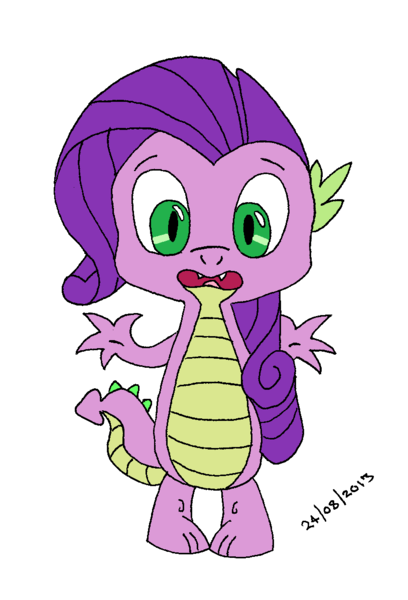 Size: 813x1196 | Tagged: alternate hairstyle, artist:mythicsteed, derpibooru import, safe, solo, spike