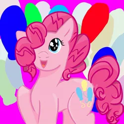 Size: 1024x1024 | Tagged: artist:3mo-ame, derpibooru import, pinkie pie, safe, smiling, solo