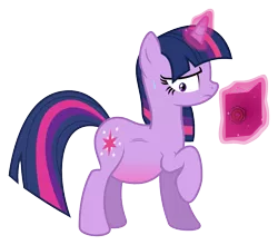 Size: 1173x1030 | Tagged: safe, artist:puetsua, derpibooru import, twilight sparkle, pony, unicorn, accidental pregnancy, book, explicit source, female, frown, inflation, looking at you, magic, mare, nervous, pregnant, pregnant expansion, raised hoof, show accurate, simple background, solo, sweat, sweatdrop, telekinesis, transparent background, unicorn twilight, vector, wide eyes