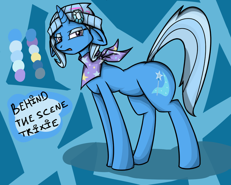 Size: 1280x1024 | Tagged: safe, artist:wouhlven, derpibooru import, trixie, pony, unicorn, alternate hairstyle, female, hat, mare, solo