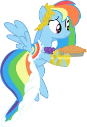 Size: 1370x2002 | Tagged: safe, artist:thehellbean, derpibooru import, rainbow dash, pegasus, pony, the best night ever, clothes, dress, gala dress, pie, simple background, solo, transparent background, vector