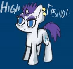 Size: 640x609 | Tagged: safe, artist:olympic tea bagger, derpibooru import, rarity, pony, unicorn, alternate hairstyle, ear piercing, female, hilarious in hindsight, mare, no pupils, piercing, raripunk, short mane, simple background, solo