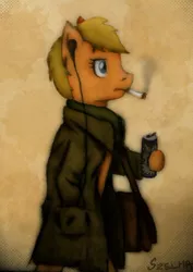 Size: 346x489 | Tagged: anthro, anthro oc, artist:dunnowhattowrite, cigarette, derpibooru import, little rouge, oc, safe, smoking, solo, szelma, unofficial characters only