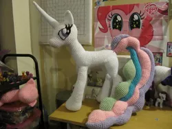 Size: 1024x768 | Tagged: artist:nerdyknitterdesigns, bald, derpibooru import, knit, photo, princess celestia, safe, solo