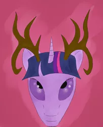 Size: 1950x2400 | Tagged: antlers, artist:eccentric bloodstone, derpibooru import, safe, solo, twilight sparkle