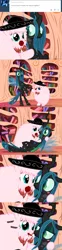 Size: 650x2625 | Tagged: artist:mixermike622, comic, dancing, derpibooru import, nom, oc, oc:fluffle puff, queen chrysalis, rose, safe, saucy salsa, tumblr, tumblr:ask fluffle puff