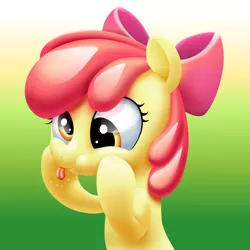 Size: 2500x2500 | Tagged: safe, artist:kas92, artist:roadsleadme, derpibooru import, apple bloom, pony, :p, :t, adorabloom, cute, derp, funny face, puffy cheeks, raspberry, silly, silly pony, smiling, solo, squishy cheeks, svg, tongue out