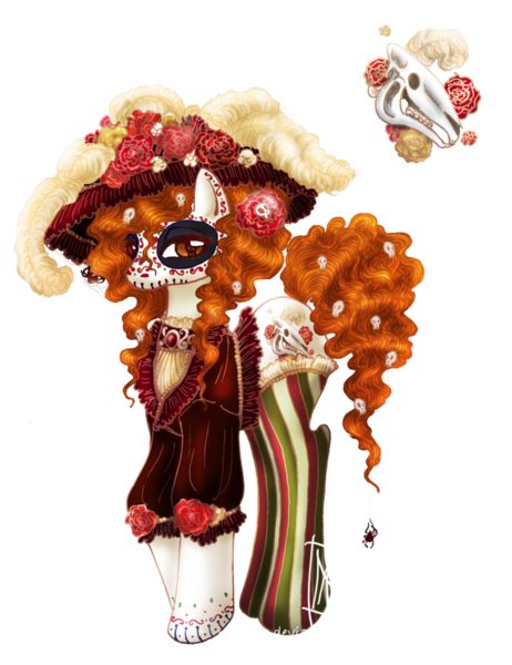 Size: 800x1040 | Tagged: safe, artist:magexp, derpibooru import, ponified, earth pony, pony, female, la catrina, mare, santa muerte, simple background, solo, transparent background