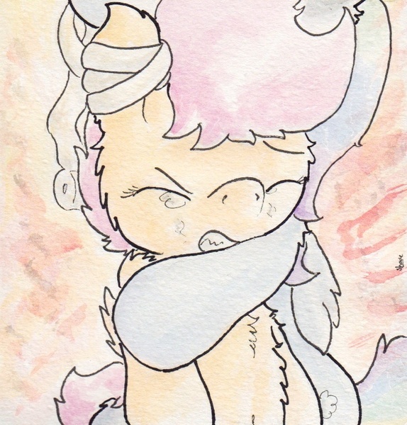 Size: 729x762 | Tagged: artist:slightlyshade, bandage, comforting, crying, derpibooru import, hug, rainbow dash, safe, scootaloo, scootalove, traditional art