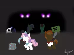 Size: 640x480 | Tagged: artist:hotbrony, button mash, creeper, crossover, derpibooru import, enderman, minecraft, safe, skeleton, sweetie belle, zombie