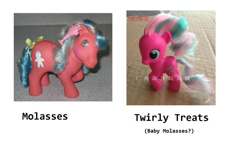 Size: 1437x873 | Tagged: comparison, derpibooru import, g1, molasses, safe, text, toy, twirly treats