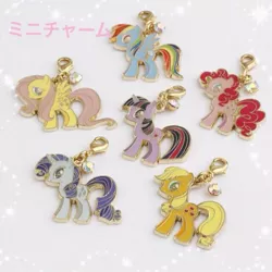 Size: 640x640 | Tagged: applejack, custom, derpibooru import, fluttershy, japanese, keychain, mane six, merchandise, pinkie pie, rainbow dash, rarity, safe, twilight sparkle