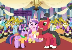 Size: 1920x1343 | Tagged: safe, artist:hakar-kerarmor, derpibooru import, big macintosh, princess cadance, twilight sparkle, twilight sparkle (alicorn), alicorn, pony, female, male, mare, shipping, straight, twimac, wedding