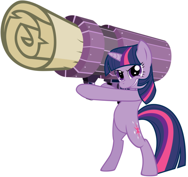 Size: 6000x5643 | Tagged: safe, artist:maximillianveers, derpibooru import, twilight sparkle, pony, absurd resolution, bipedal, cannon, cannon ponies, simple background, solo, transparent background, vector