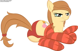 Size: 2820x1859 | Tagged: artist:pinkiepizzles, clothes, derpibooru import, female, oc, oc:cream heart, panties, plot, simple background, socks, solo, solo female, striped socks, suggestive, transparent background, underhoof, underwear, unofficial characters only, vector