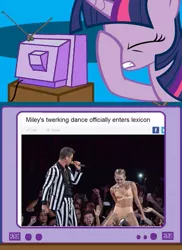 Size: 531x730 | Tagged: derpibooru import, exploitable meme, meme, miley cyrus, obligatory pony, oxford dictionary, robin thicke, safe, tv meme, twerking, twilight sparkle