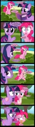 Size: 1000x3600 | Tagged: safe, artist:coltsteelstallion, derpibooru import, pinkie pie, twilight sparkle, earth pony, mosquito, pony, unicorn, book, comic, cross, duo, garlic, mosquitoes, tower of pimps, unicorn twilight