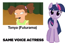 Size: 1089x717 | Tagged: derpibooru import, exploitable meme, futurama, meme, safe, same voice actor, tara strong, tonya, twilight sparkle