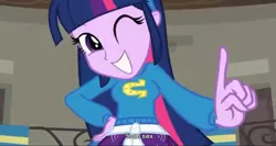 Size: 1587x843 | Tagged: safe, derpibooru import, screencap, twilight sparkle, equestria girls, meme, smiling, solo, youtube caption, youtube link