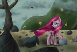 Size: 3000x2000 | Tagged: artist:budgieflitter, derpibooru import, pinkamena diane pie, pinkie pie, rock, rock farm, sad, safe, solo