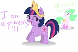 Size: 660x440 | Tagged: accessory swap, artist:zoevulpez, cute, derpibooru import, dialogue, female, filly, filly twilight sparkle, hilarious in hindsight, princess celestia, safe, twiabetes, twilight sparkle, twilight wants to be a princess, younger