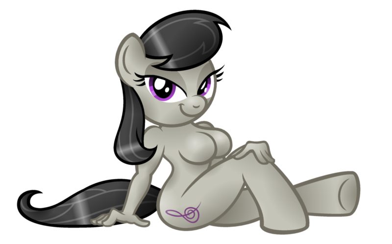 Size: 1024x639 | Tagged: anthro, artist:aleximusprime, barbie doll anatomy, bedroom eyes, breasts, busty octavia, derpibooru import, featureless breasts, female, nudity, octavia melody, simple background, solo, solo female, suggestive, transparent background, unguligrade anthro
