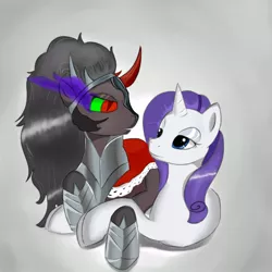 Size: 1000x1000 | Tagged: artist:smehoon, derpibooru import, female, king sombra, male, rarity, safe, shipping, sombrarity, straight