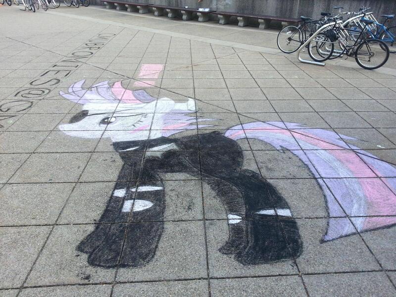 Size: 2007x1506 | Tagged: chalk, derpibooru import, future twilight, photo, safe, solo, street art, twilight sparkle