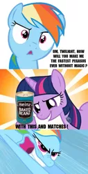 Size: 367x720 | Tagged: beans, can, comic, derpibooru import, implied farting, rainbow dash, safe, text, twilight sparkle