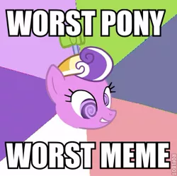 Size: 407x405 | Tagged: exploitable meme, forced meme, meme, safe, screwball, solo, stupid screwball meme, worst pony