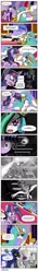 Size: 1134x8079 | Tagged: safe, artist:crimsonbugeye, derpibooru import, discord, king sombra, nightmare moon, princess celestia, princess luna, twilight sparkle, twilight sparkle (alicorn), alicorn, pony, cleaning, comic, female, fight, gas mask, mare, plunger, toilet, toilet humor